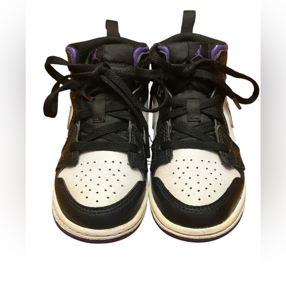 JORDAN Air Jordan 1 Mid sneakers Size 9 Toddler Purple/Black - Picture 3 of 9